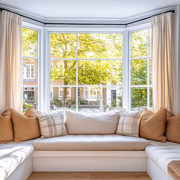 Bay window in a bright living space